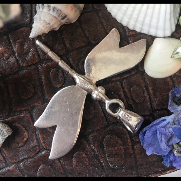🎯Sold🎯 Blue MOP and Sterling Dragonfly Pendant - Picture 4 of 7